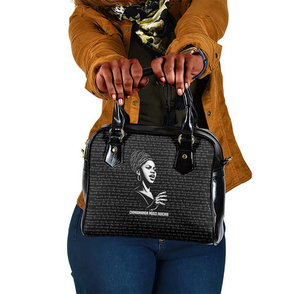 Chimamanda Ngozi Adichie Shoulder Handbag with Expressive Speaking Portrait, Stories Shape Reality - African Pride