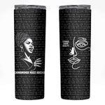 Chimamanda Ngozi Adichie Skinny Tumbler with Expressive Speaking Portrait, Stories Shape Reality - African Pride