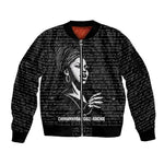 Chimamanda Ngozi Adichie Sleeve Zip Bomber Jacket with Expressive Speaking Portrait, Stories Shape Reality - African Pride
