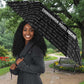 Chimamanda Ngozi Adichie Umbrella with Expressive Speaking Portrait, Stories Shape Reality - African Pride