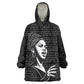 Chimamanda Ngozi Adichie Wearable Blanket Hoodie with Expressive Speaking Portrait, Stories Shape Reality - African Pride