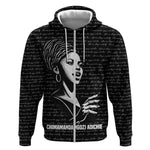 Chimamanda Ngozi Adichie Zip Hoodie with Expressive Speaking Portrait, Stories Shape Reality - African Pride