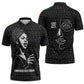Chimamanda Ngozi Adichie Zipper Polo Shirt with Expressive Speaking Portrait, Stories Shape Reality - African Pride