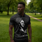 Chimamanda Ngozi Adichie Zipper Polo Shirt with Expressive Speaking Portrait, Stories Shape Reality - African Pride