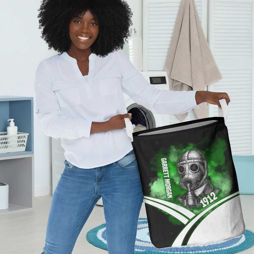 Garrett Morgan Laundry Basket with Gas Mask Invention Illustration, Inventing to Save Lives Quote - African Pride