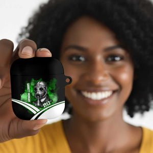 Garrett Morgan AirPods Case with Gas Mask Invention Illustration, Inventing to Save Lives Quote - African Pride