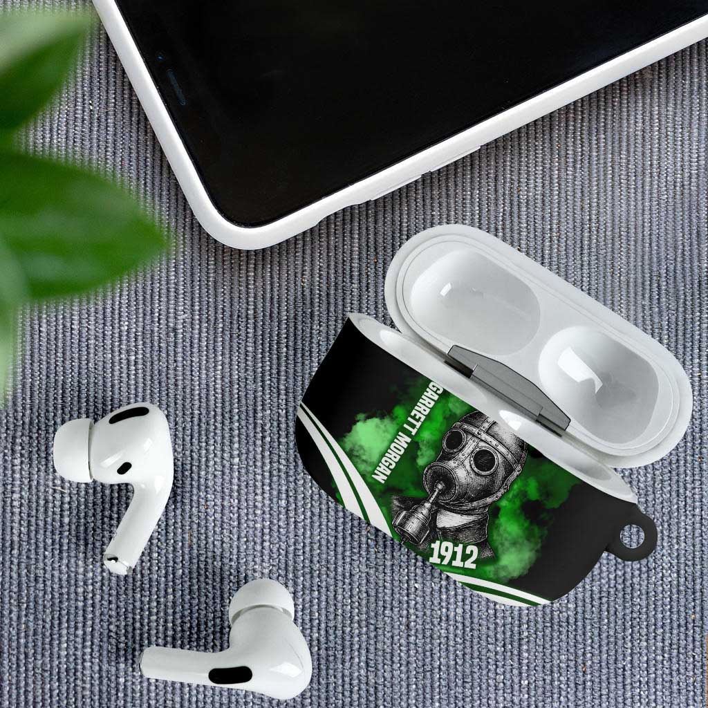 Garrett Morgan AirPods Case with Gas Mask Invention Illustration, Inventing to Save Lives Quote - African Pride