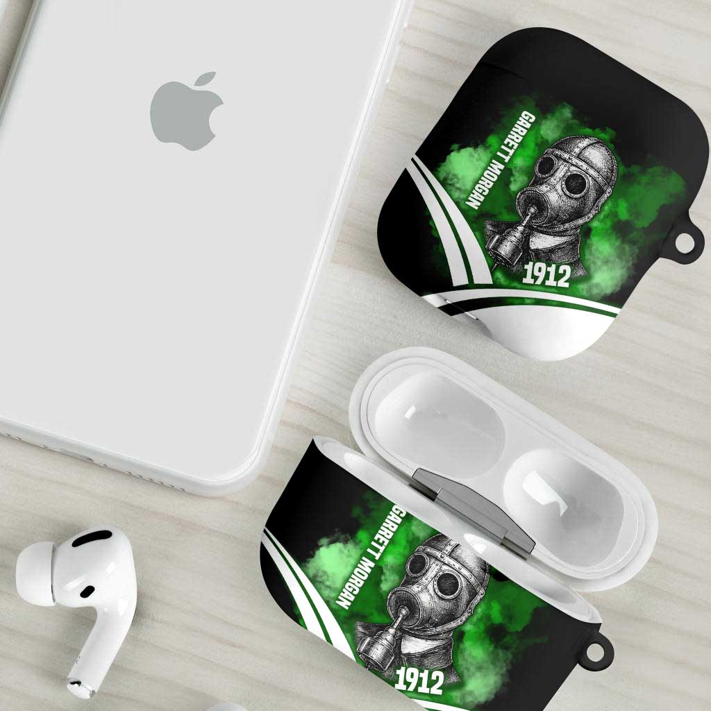Garrett Morgan AirPods Case with Gas Mask Invention Illustration, Inventing to Save Lives Quote - African Pride