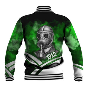 Garrett Morgan Baseball Jacket with Gas Mask Invention Illustration, Inventing to Save Lives Quote - African Pride