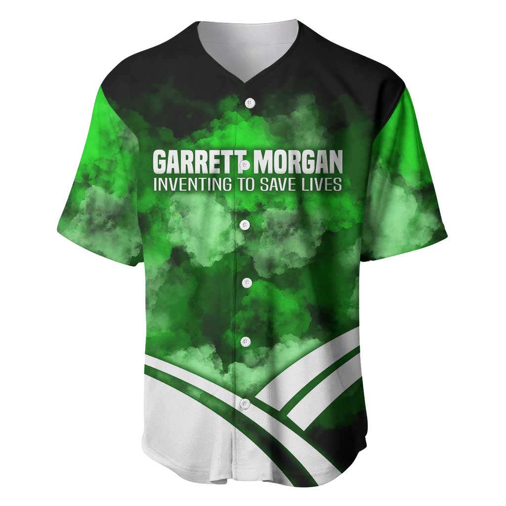 Garrett Morgan Baseball Jersey with Gas Mask Invention Illustration, Inventing to Save Lives Quote - African Pride
