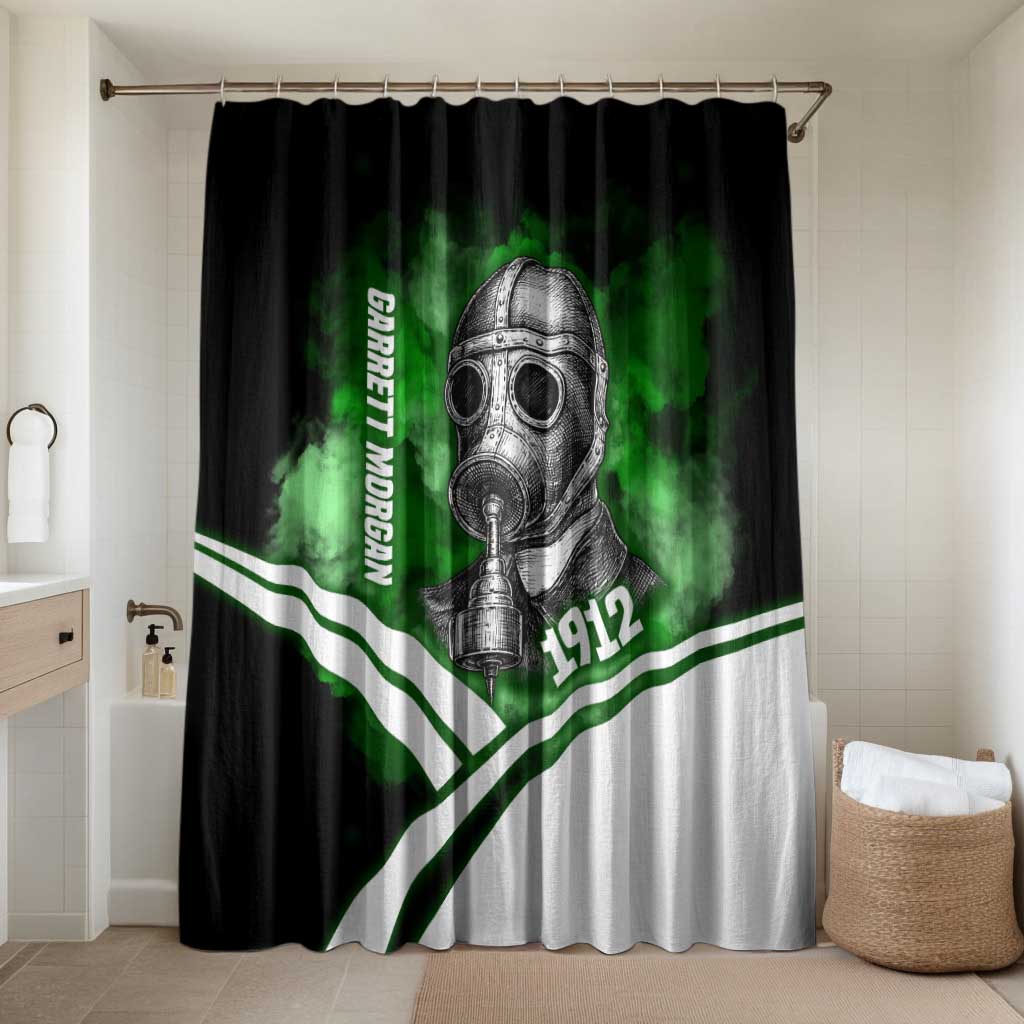 Garrett Morgan Bathroom Set with Gas Mask Invention Illustration, Inventing to Save Lives Quote - African Pride