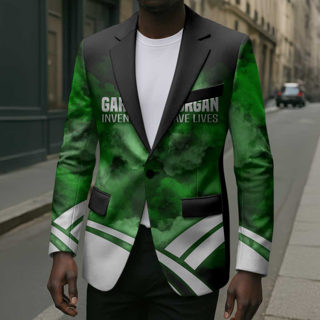 Garrett Morgan Blazer with Gas Mask Invention Illustration, Inventing to Save Lives Quote - African Pride
