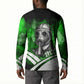 Garrett Morgan Button Sweatshirt with Gas Mask Invention Illustration, Inventing to Save Lives Quote