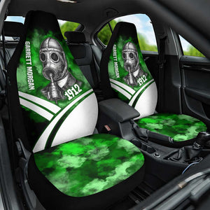 Garrett Morgan Car Seat Cover with Gas Mask Invention Illustration, Inventing to Save Lives Quote - African Pride