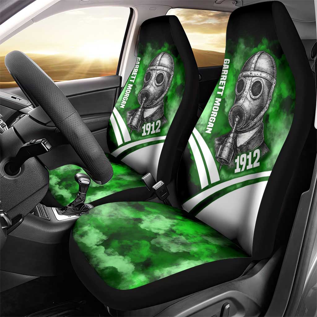 Garrett Morgan Car Seat Cover with Gas Mask Invention Illustration, Inventing to Save Lives Quote - African Pride