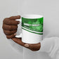 Garrett Morgan Ceramic Mug with Gas Mask Invention Illustration, Inventing to Save Lives Quote - African Pride
