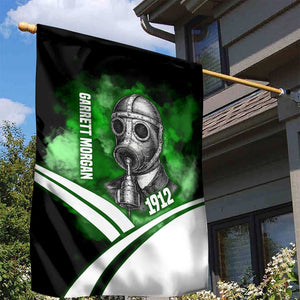 Garrett Morgan Garden Flag with Gas Mask Invention Illustration, Inventing to Save Lives Quote - African Pride
