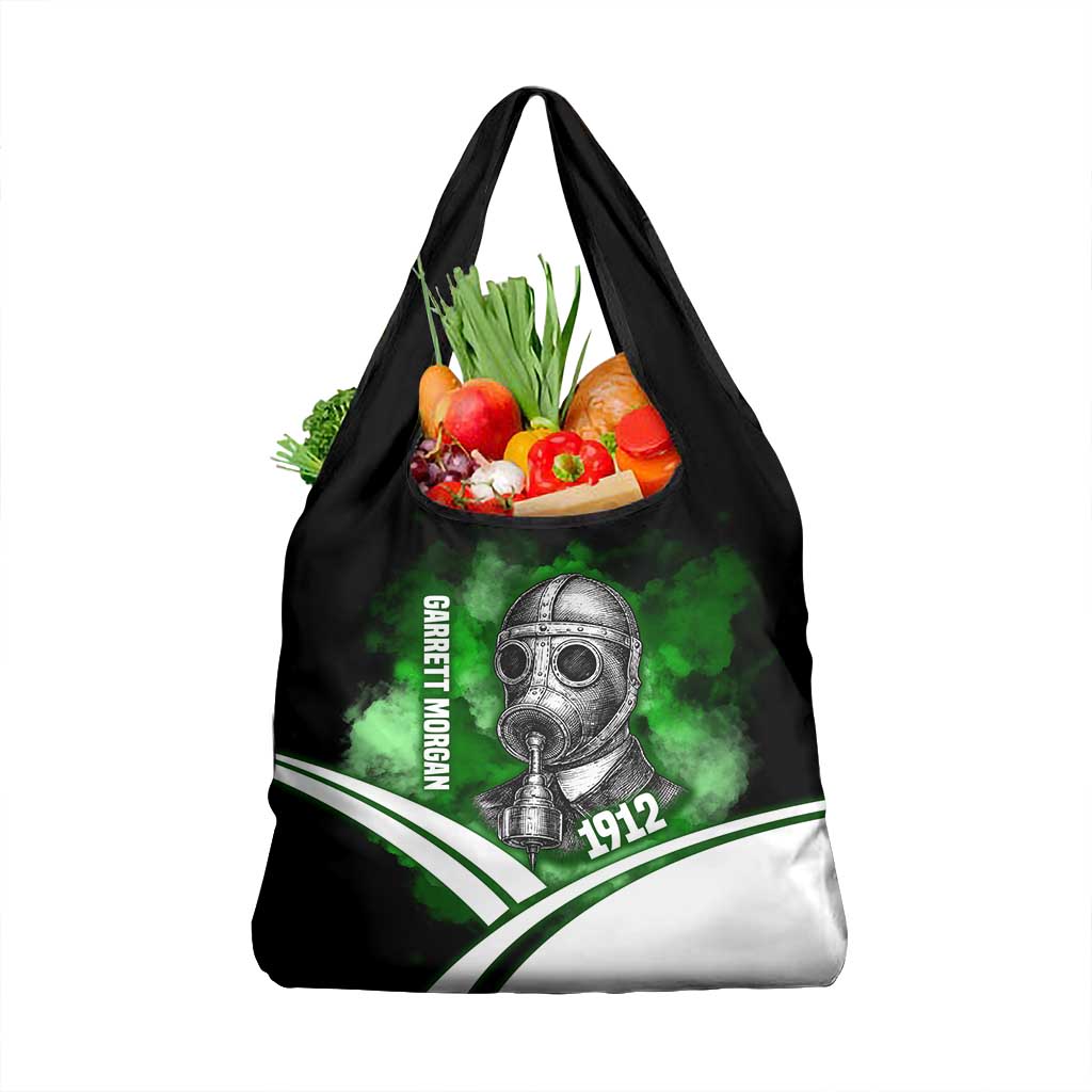 Garrett Morgan Grocery Bag with Gas Mask Invention Illustration, Inventing to Save Lives Quote - African Pride