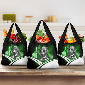 Garrett Morgan Grocery Bag with Gas Mask Invention Illustration, Inventing to Save Lives Quote - African Pride