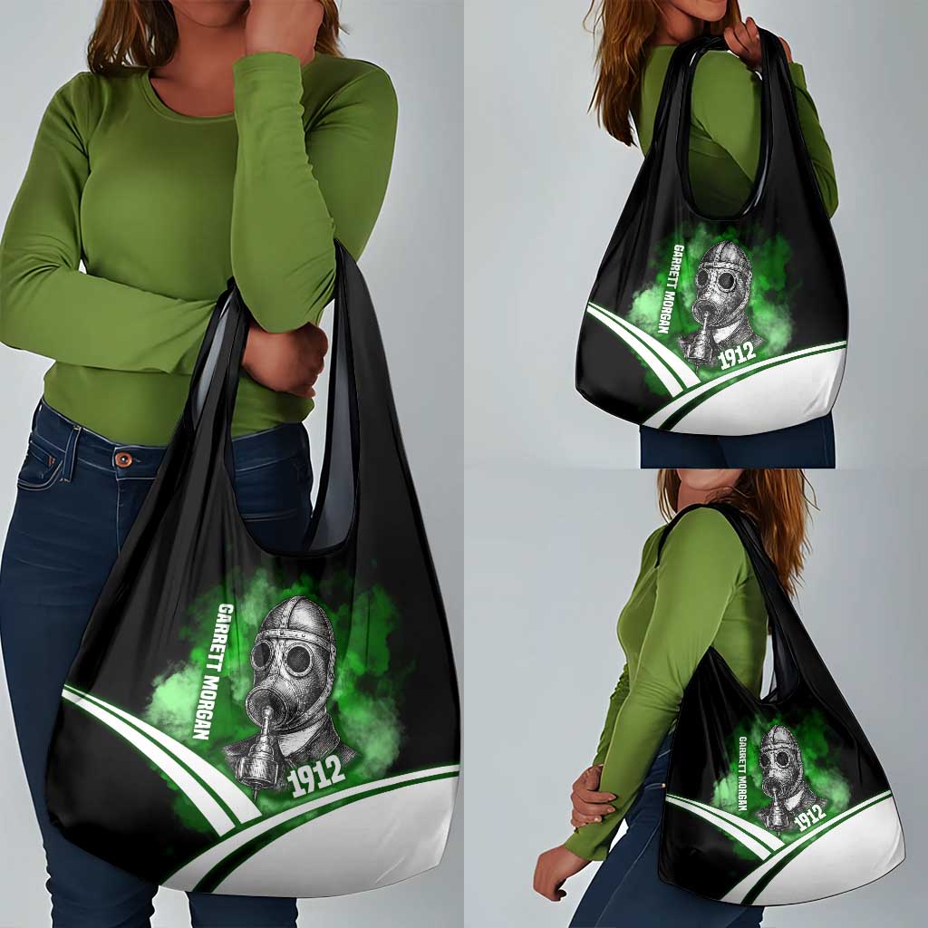 Garrett Morgan Grocery Bag with Gas Mask Invention Illustration, Inventing to Save Lives Quote - African Pride