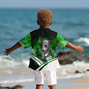 Garrett Morgan Kid Hawaiian Shirt with Gas Mask Invention Illustration, Inventing to Save Lives Quote - African Pride