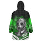 Garrett Morgan Kid Wearable Blanket Hoodie with Gas Mask Invention Illustration, Inventing to Save Lives Quote - African Pride