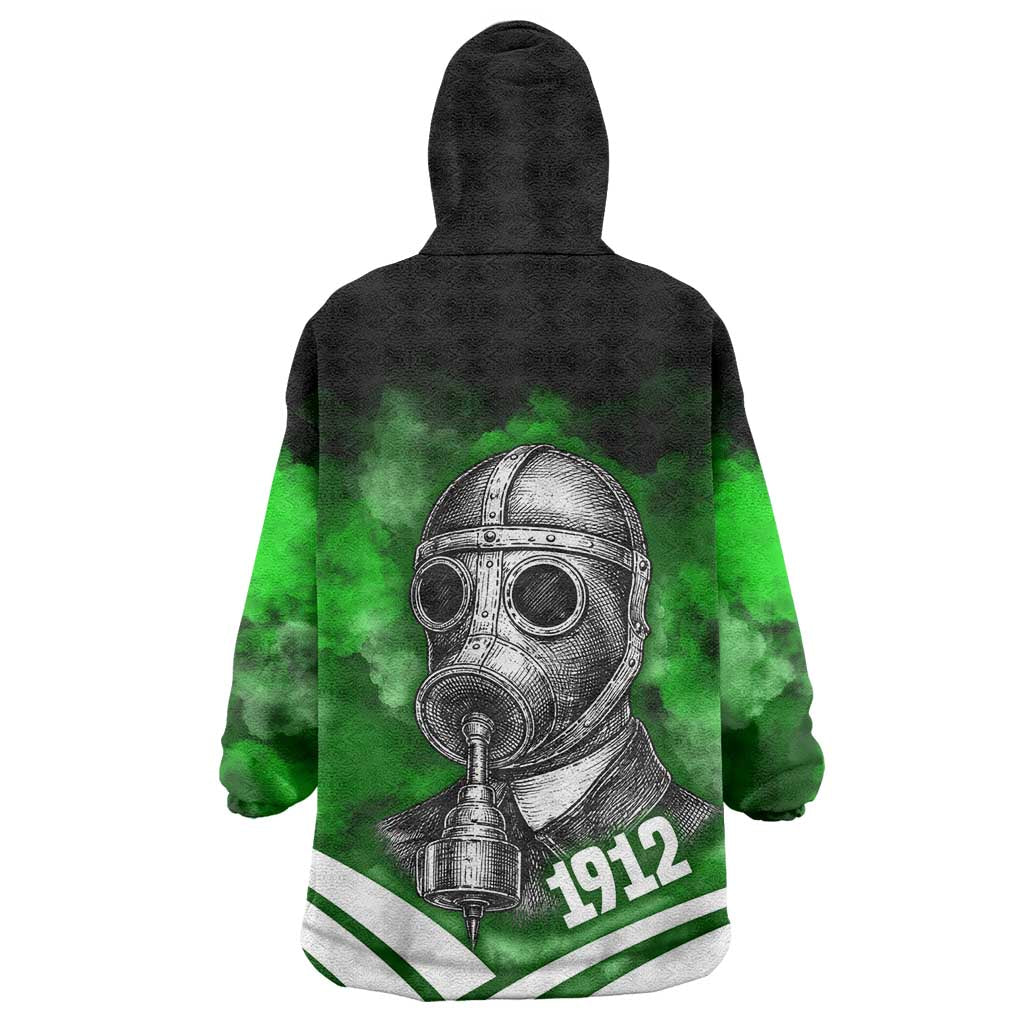 Garrett Morgan Kid Wearable Blanket Hoodie with Gas Mask Invention Illustration, Inventing to Save Lives Quote - African Pride