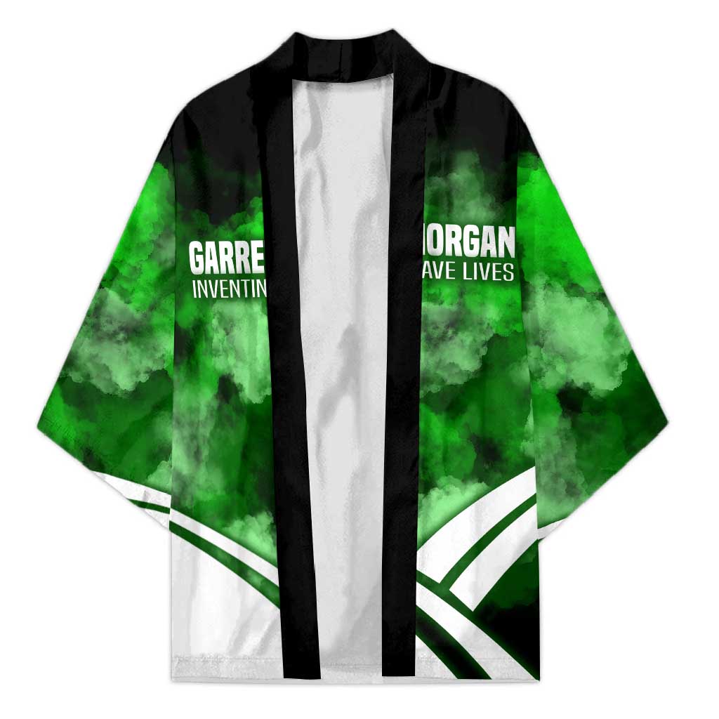 Garrett Morgan Kimono with Gas Mask Invention Illustration, Inventing to Save Lives Quote - African Pride