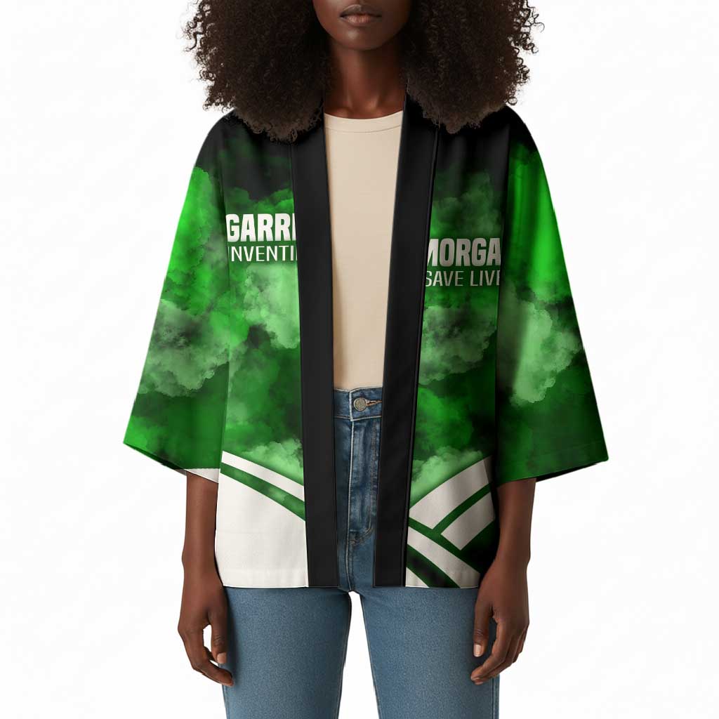 Garrett Morgan Kimono with Gas Mask Invention Illustration, Inventing to Save Lives Quote - African Pride
