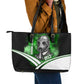 Garrett Morgan Leather Tote Bag with Gas Mask Invention Illustration, Inventing to Save Lives Quote - African Pride