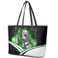 Garrett Morgan Leather Tote Bag with Gas Mask Invention Illustration, Inventing to Save Lives Quote - African Pride
