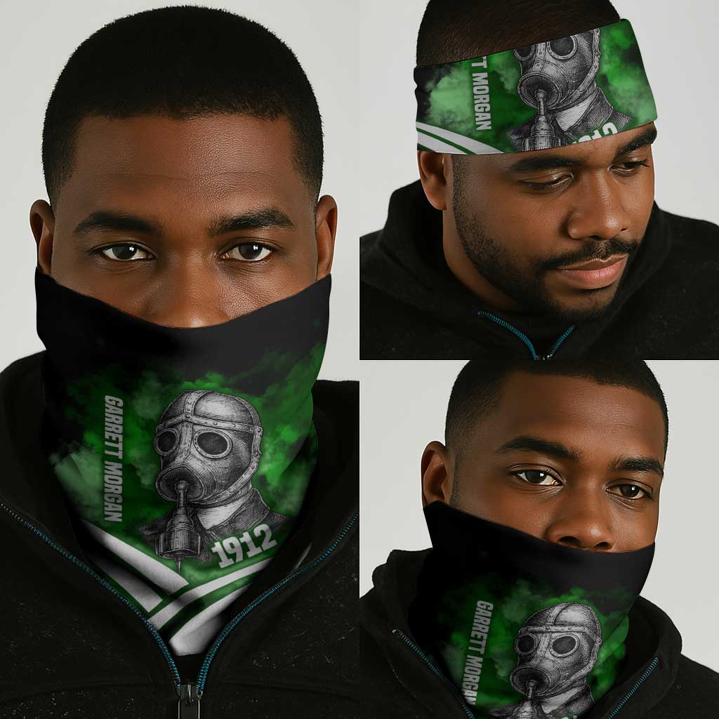 Garrett Morgan Neck Gaiter with Gas Mask Invention Illustration, Inventing to Save Lives Quote - African Pride