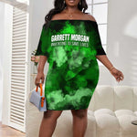 Garrett Morgan Off Shoulder Short Dress with Gas Mask Invention Illustration, Inventing to Save Lives Quote - African Pride