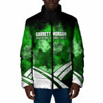 Garrett Morgan Padded Jacket with Gas Mask Invention Illustration, Inventing to Save Lives Quote - African Pride