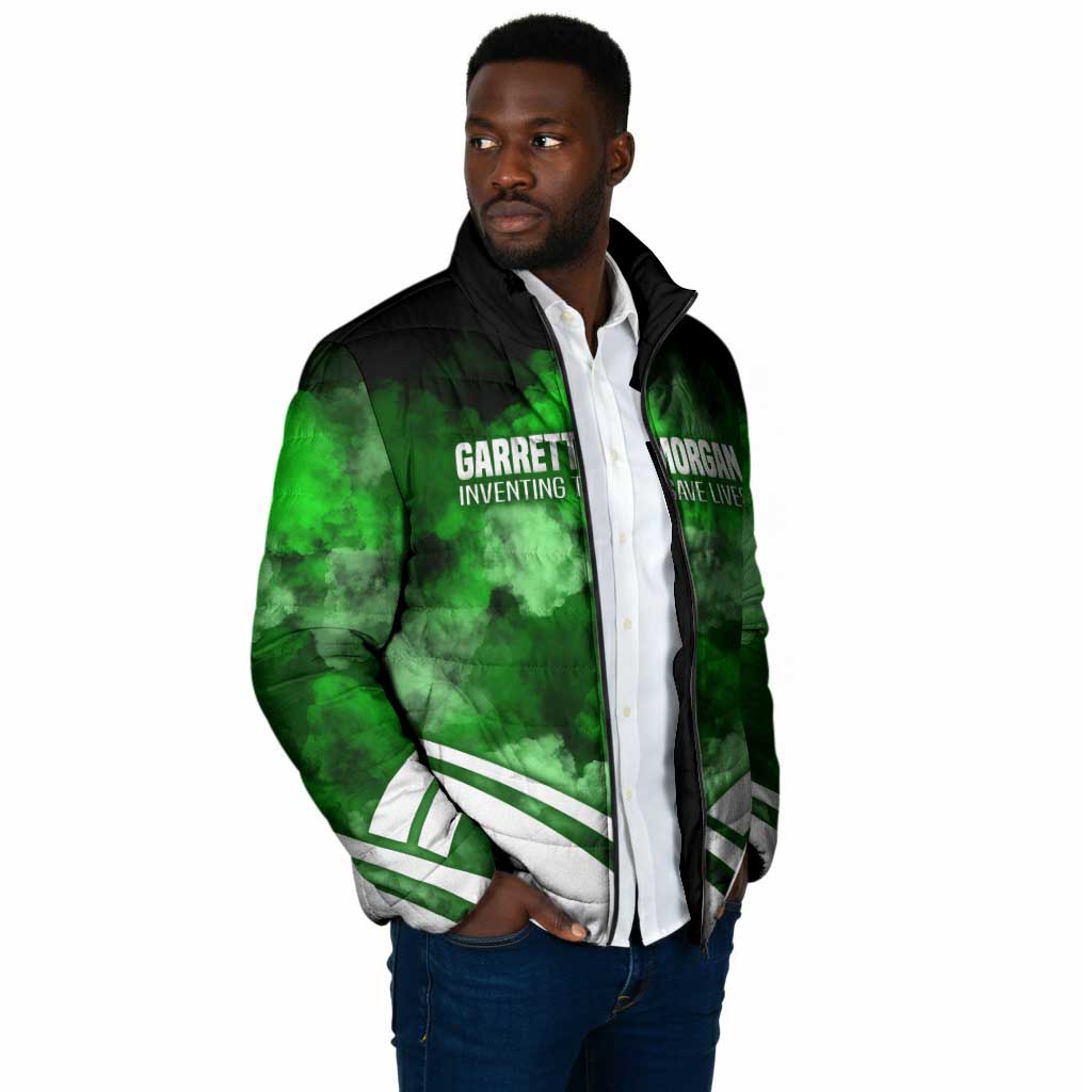 Garrett Morgan Padded Jacket with Gas Mask Invention Illustration, Inventing to Save Lives Quote - African Pride