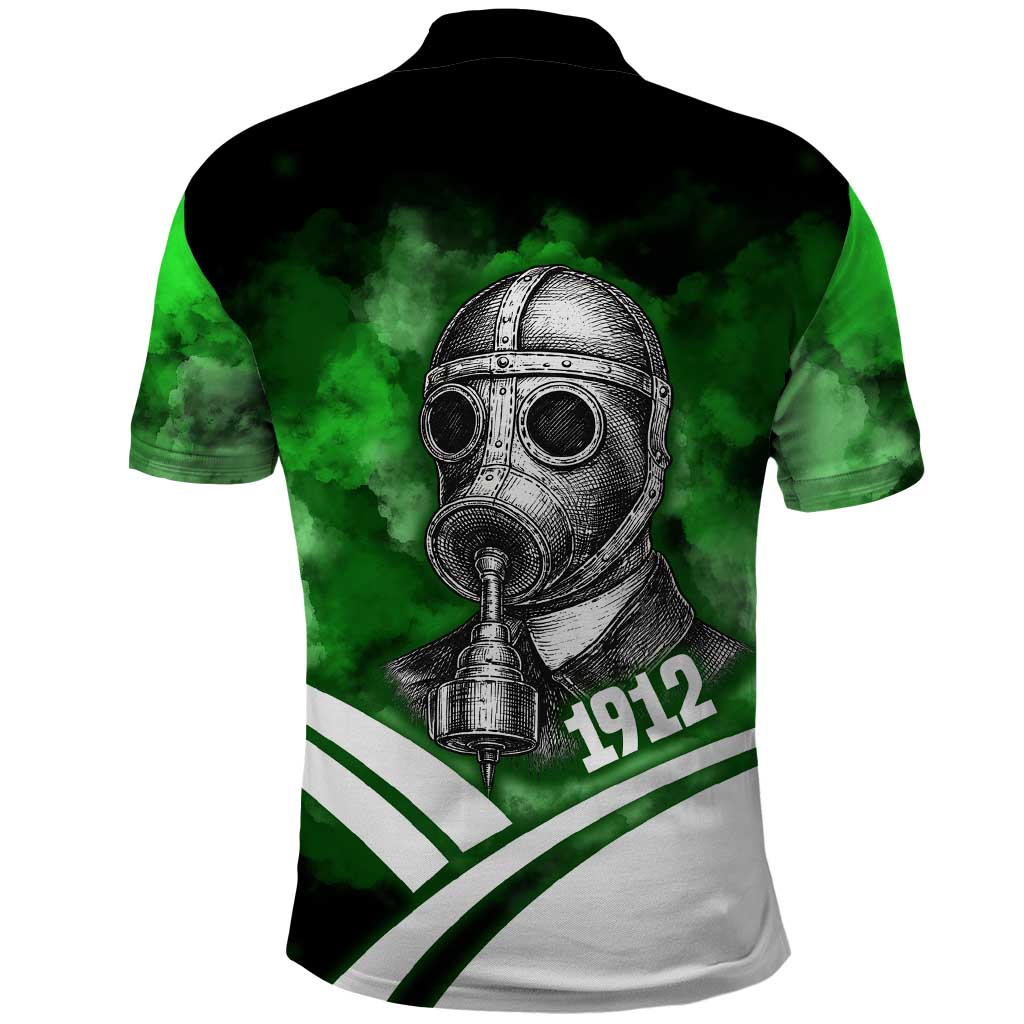 Garrett Morgan Polo Shirt with Gas Mask Invention Illustration, Inventing to Save Lives Quote - African Pride
