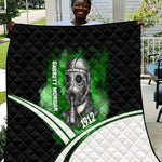 Garrett Morgan Quilt with Gas Mask Invention Illustration, Inventing to Save Lives Quote - African Pride
