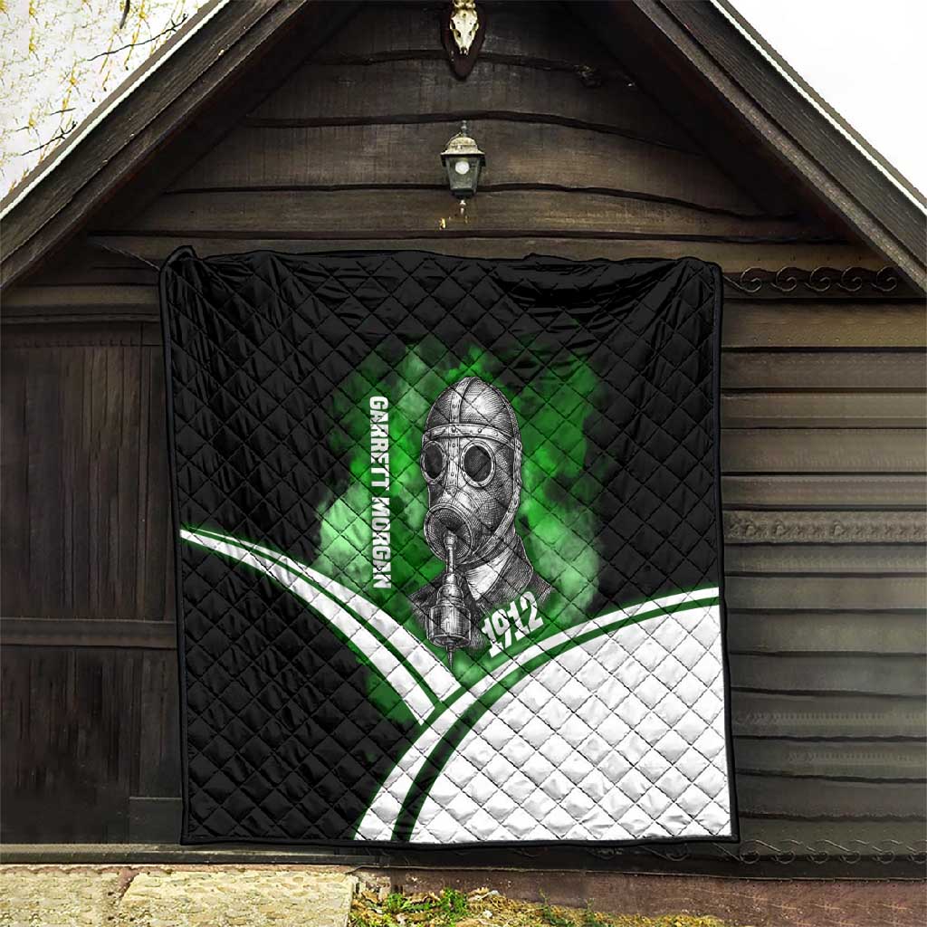 Garrett Morgan Quilt with Gas Mask Invention Illustration, Inventing to Save Lives Quote - African Pride