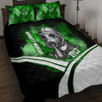 Garrett Morgan Quilt Bed Set with Gas Mask Invention Illustration, Inventing to Save Lives Quote - African Pride