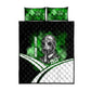 Garrett Morgan Quilt Bed Set with Gas Mask Invention Illustration, Inventing to Save Lives Quote - African Pride