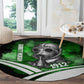 Garrett Morgan Round Carpet with Gas Mask Invention Illustration, Inventing to Save Lives Quote - African Pride