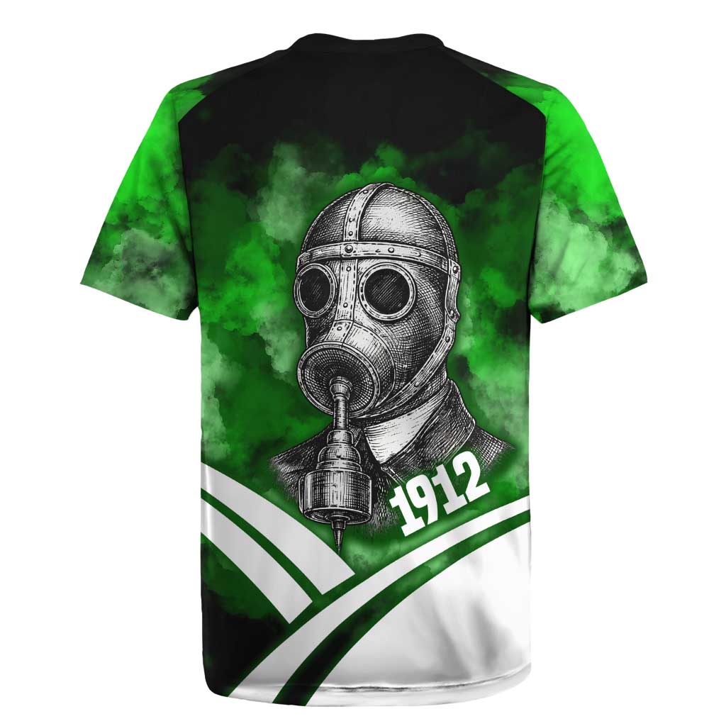 Garrett Morgan Rugby Jersey with Gas Mask Invention Illustration, Inventing to Save Lives Quote - African Pride