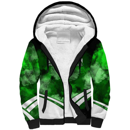 Garrett Morgan Sherpa Hoodie with Gas Mask Invention Illustration, Inventing to Save Lives Quote - African Pride
