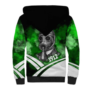 Garrett Morgan Sherpa Hoodie with Gas Mask Invention Illustration, Inventing to Save Lives Quote - African Pride