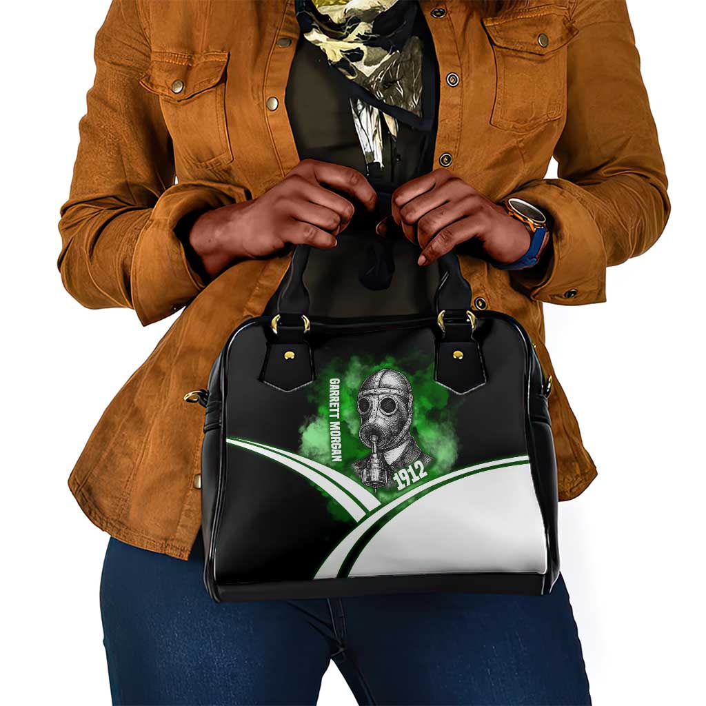 Garrett Morgan Shoulder Handbag with Gas Mask Invention Illustration, Inventing to Save Lives Quote - African Pride
