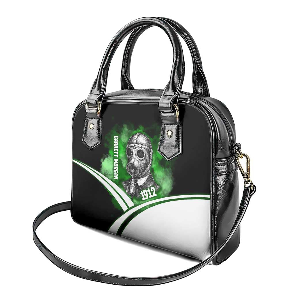 Garrett Morgan Shoulder Handbag with Gas Mask Invention Illustration, Inventing to Save Lives Quote - African Pride