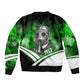 Garrett Morgan Sleeve Zip Bomber Jacket with Gas Mask Invention Illustration, Inventing to Save Lives Quote - African Pride