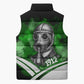 Garrett Morgan Sleeveless Puffer Jacket with Gas Mask Invention Illustration, Inventing to Save Lives Quote - African Pride