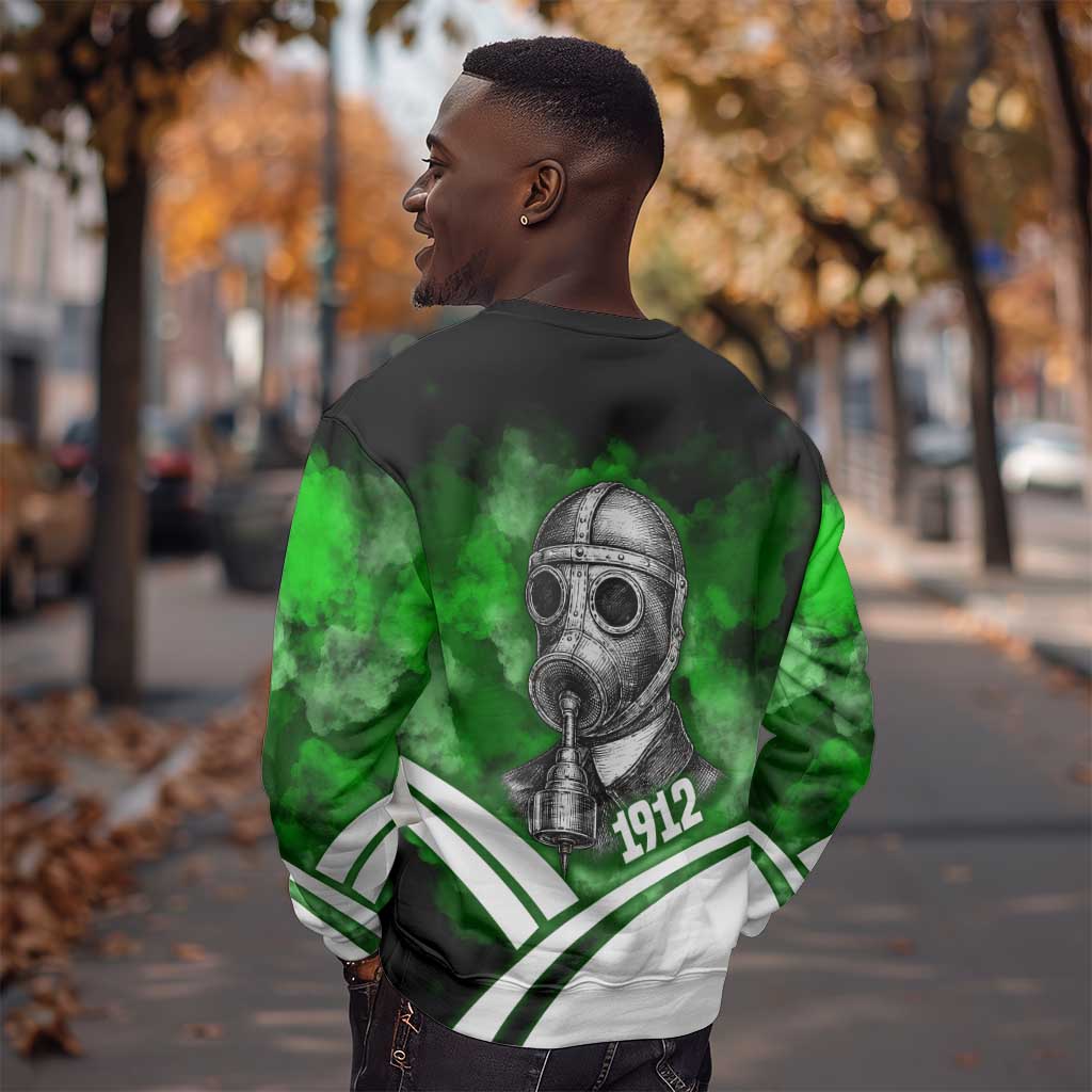 Garrett Morgan Sweatshirt with Gas Mask Invention Illustration, Inventing to Save Lives Quote - African Pride