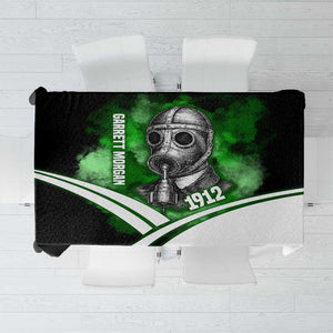 Garrett Morgan Tablecloth with Gas Mask Invention Illustration, Inventing to Save Lives Quote - African Pride